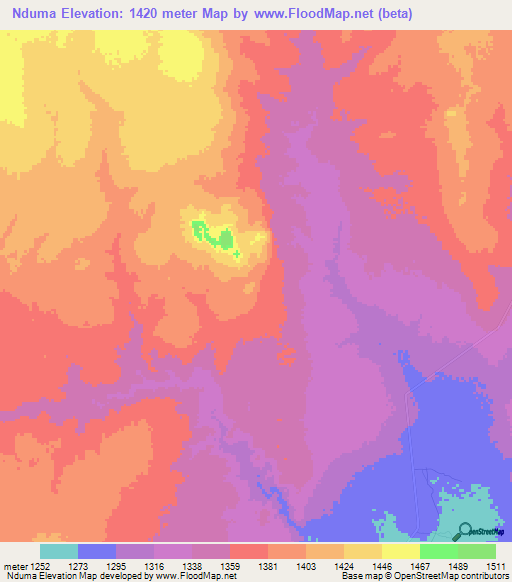 Nduma,Tanzania Elevation Map