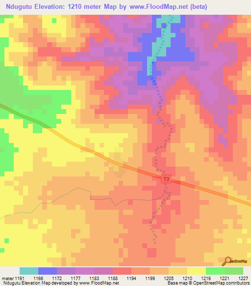 Ndugutu,Tanzania Elevation Map