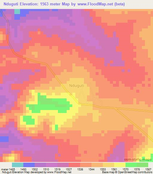 Nduguti,Tanzania Elevation Map