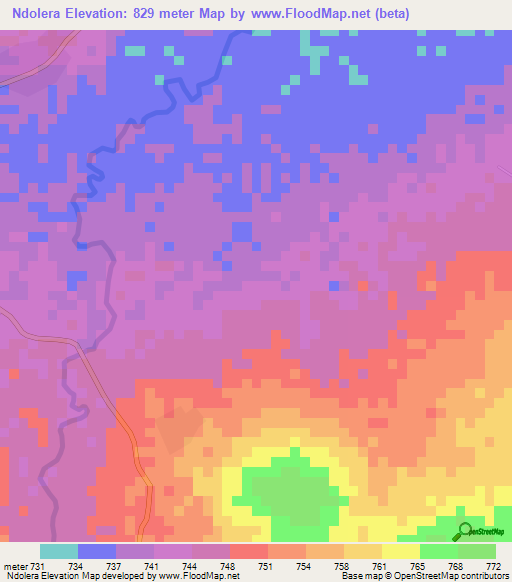 Ndolera,Tanzania Elevation Map