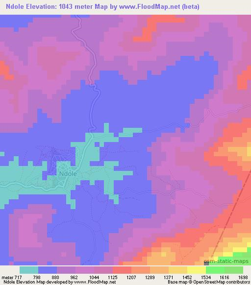 Ndole,Tanzania Elevation Map