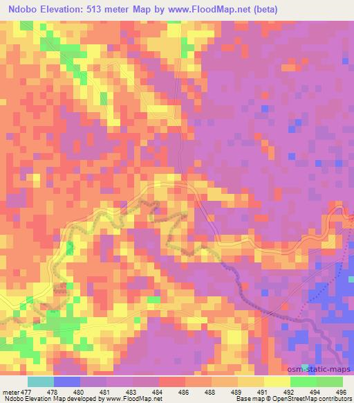 Ndobo,Tanzania Elevation Map