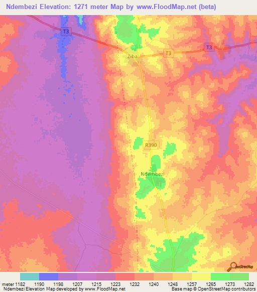 Ndembezi,Tanzania Elevation Map