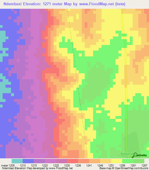 Ndembezi,Tanzania Elevation Map