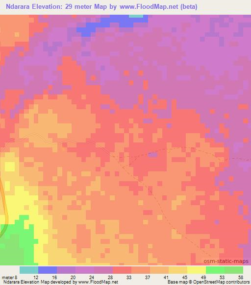 Ndarara,Tanzania Elevation Map