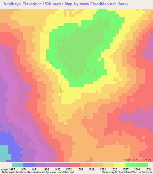 Ndaiheya,Tanzania Elevation Map