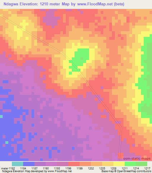 Ndagwa,Tanzania Elevation Map