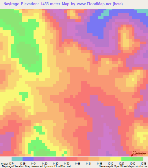 Nayirago,Tanzania Elevation Map