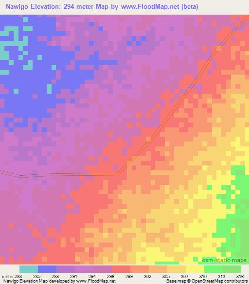 Nawigo,Tanzania Elevation Map