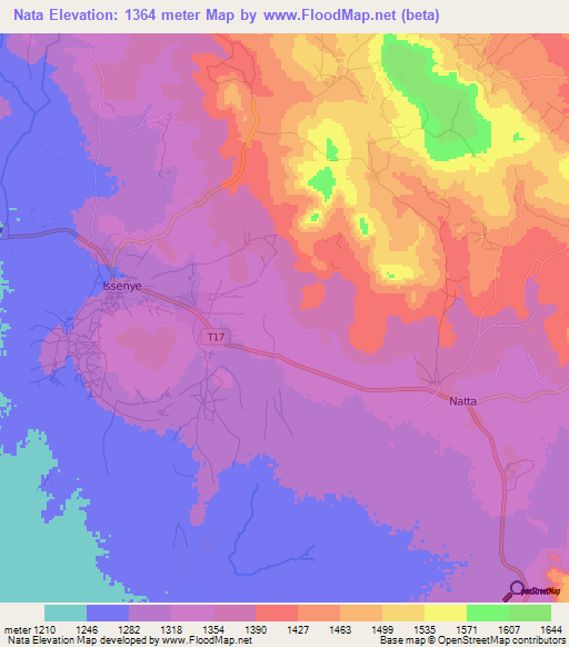 Nata,Tanzania Elevation Map