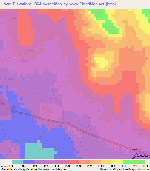 Nata,Tanzania Elevation Map