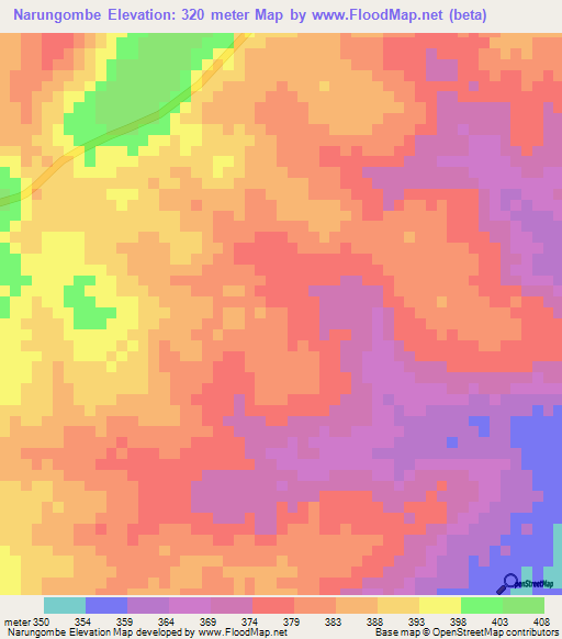 Narungombe,Tanzania Elevation Map