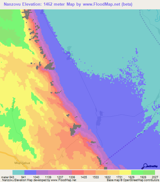 Nanzovu,Tanzania Elevation Map