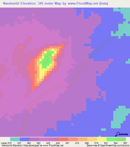 Nandumbi,Tanzania Elevation Map