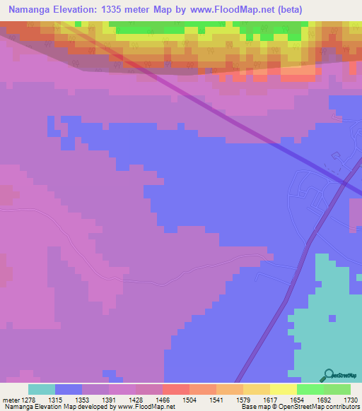 Namanga,Tanzania Elevation Map