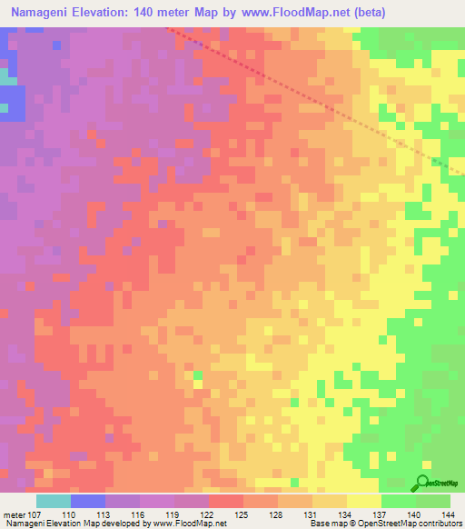 Namageni,Tanzania Elevation Map