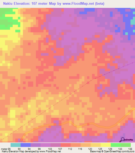 Nakiu,Tanzania Elevation Map