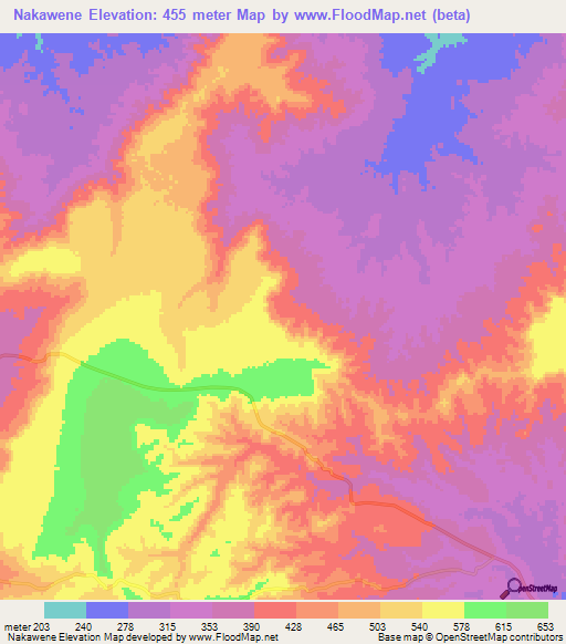 Nakawene,Tanzania Elevation Map