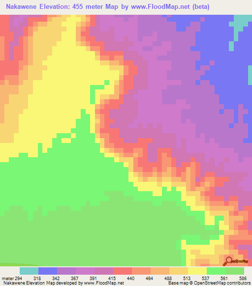 Nakawene,Tanzania Elevation Map