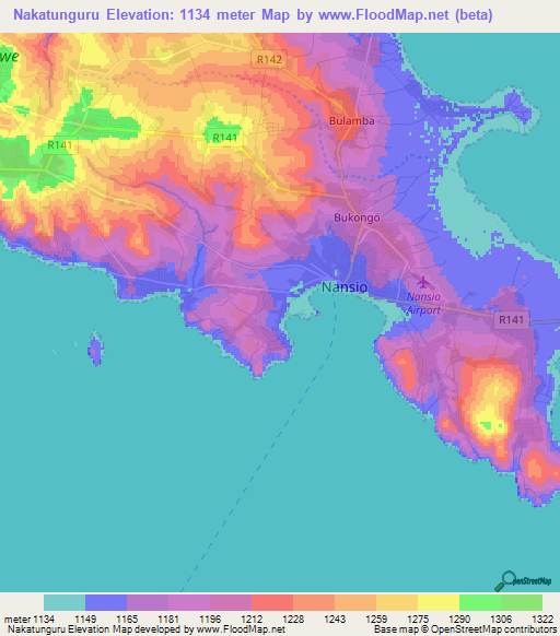 Nakatunguru,Tanzania Elevation Map