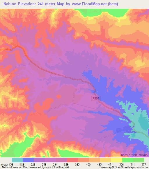 Nahino,Tanzania Elevation Map