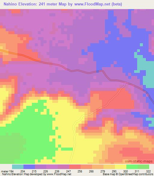 Nahino,Tanzania Elevation Map