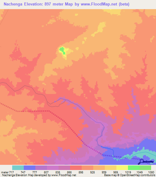 Nachenga,Tanzania Elevation Map