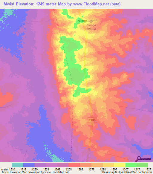 Mwisi,Tanzania Elevation Map