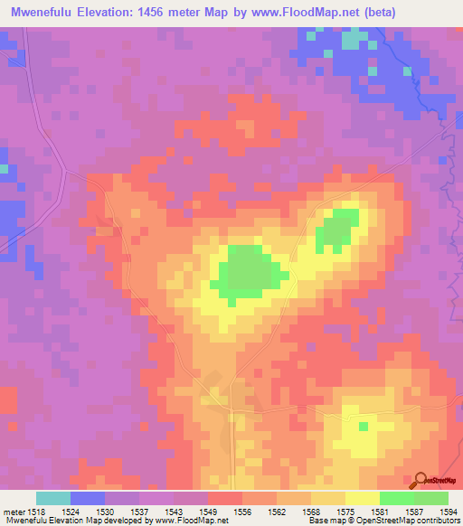 Mwenefulu,Tanzania Elevation Map