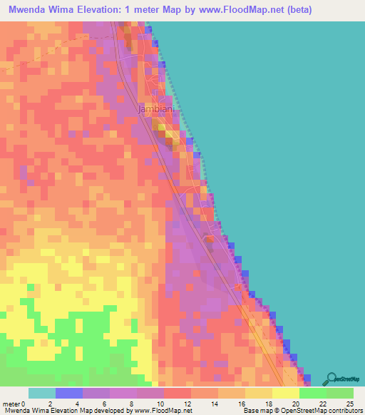 Mwenda Wima,Tanzania Elevation Map