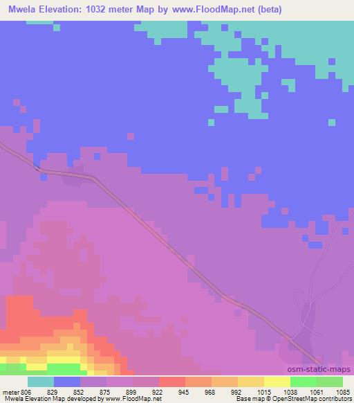 Mwela,Tanzania Elevation Map