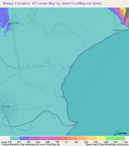 Mwaya,Tanzania Elevation Map