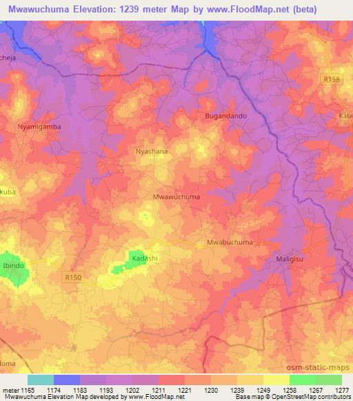 Mwawuchuma,Tanzania Elevation Map