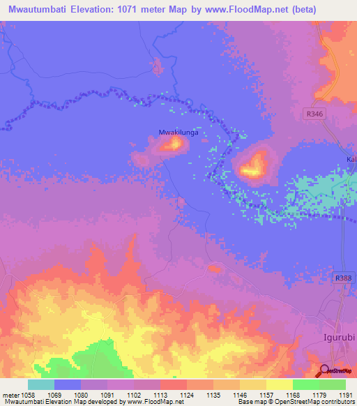 Mwautumbati,Tanzania Elevation Map