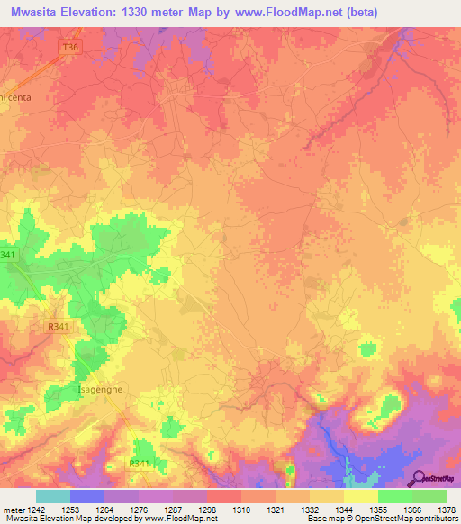 Mwasita,Tanzania Elevation Map