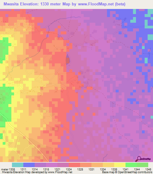 Mwasita,Tanzania Elevation Map