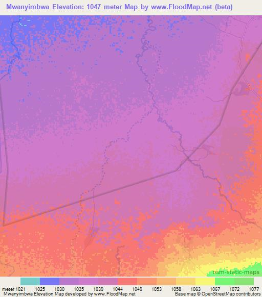 Mwanyimbwa,Tanzania Elevation Map