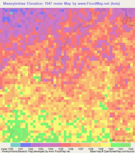 Mwanyimbwa,Tanzania Elevation Map