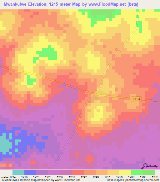 Mwankulwe,Tanzania Elevation Map