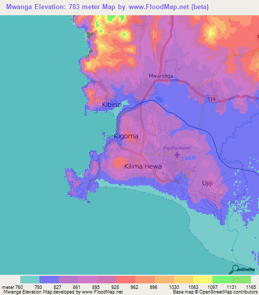 Mwanga,Tanzania Elevation Map