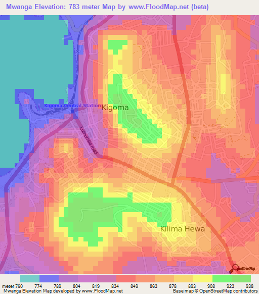 Mwanga,Tanzania Elevation Map