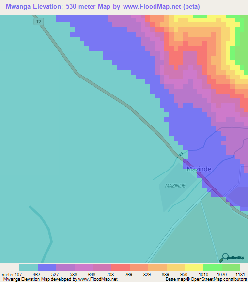 Mwanga,Tanzania Elevation Map