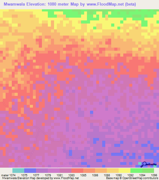 Mwamwala,Tanzania Elevation Map