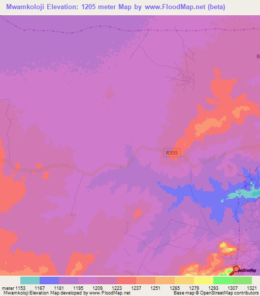 Mwamkoloji,Tanzania Elevation Map