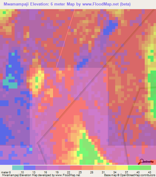 Mwamampaji,Tanzania Elevation Map