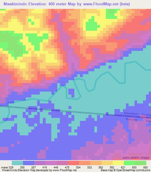 Mwakimindo,Tanzania Elevation Map