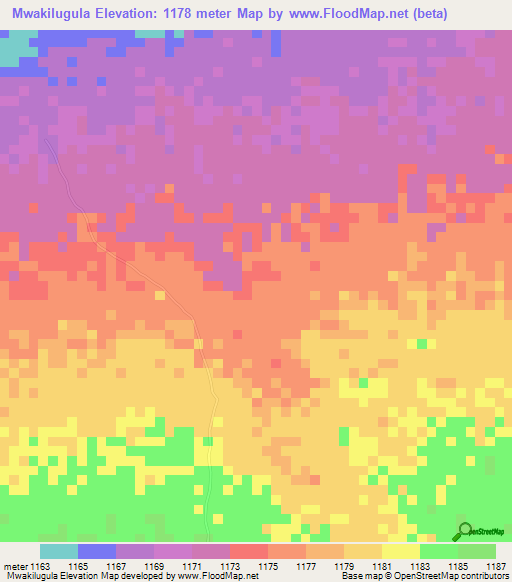 Mwakilugula,Tanzania Elevation Map