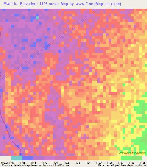 Mwahira,Tanzania Elevation Map