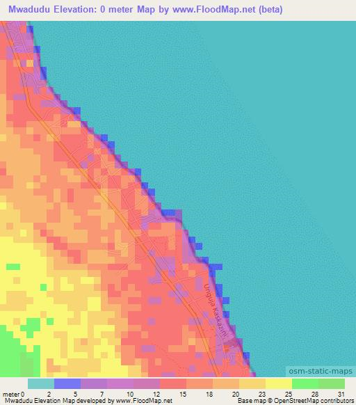 Mwadudu,Tanzania Elevation Map