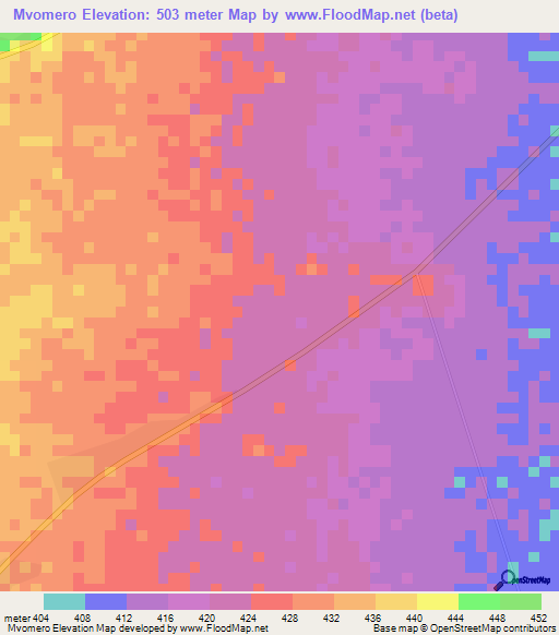 Mvomero,Tanzania Elevation Map